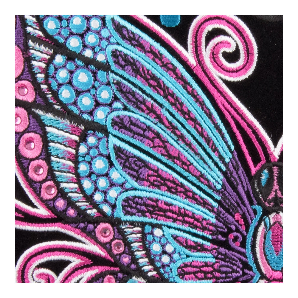 Pink & Blue Sparkling Butterfly Patch, Large Size — detail view 1