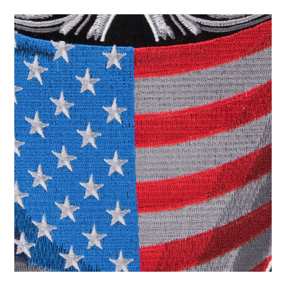 Red Eyed Infidel American Flag Skull Patch, Large Size — detail view 1