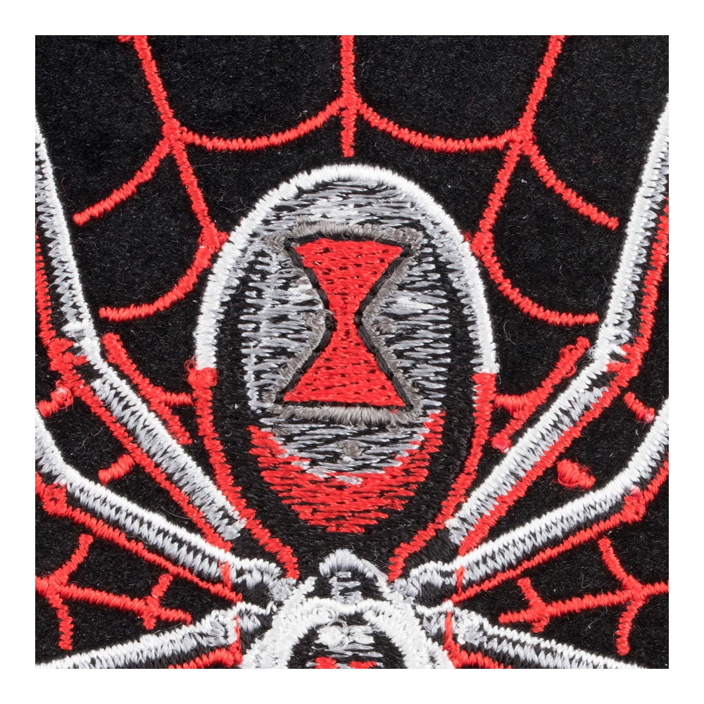 Black Widow Spider Web Red Skull Patch, Medium Size — detail view 1