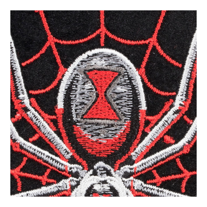 Black Widow Spider Web Red Skull Patch, Medium Size — detail view 1