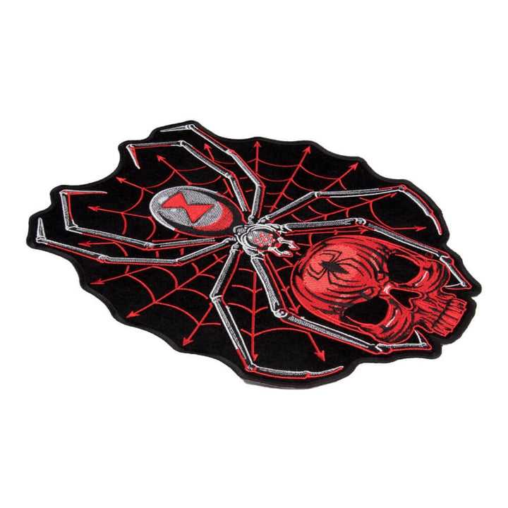 Black Widow Spider Web Red Skull Patch, X-Large Size — detail view 1