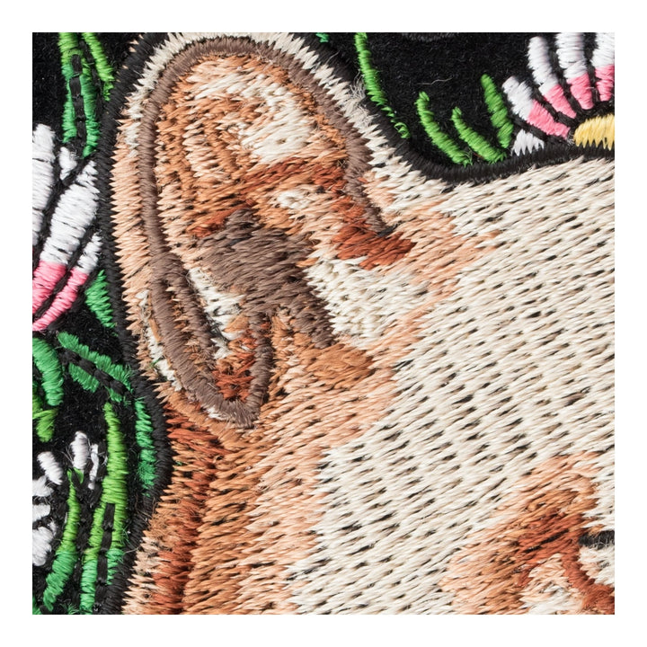 Flowered Purring Mountain Lion Patch, Small Size — detail view 2