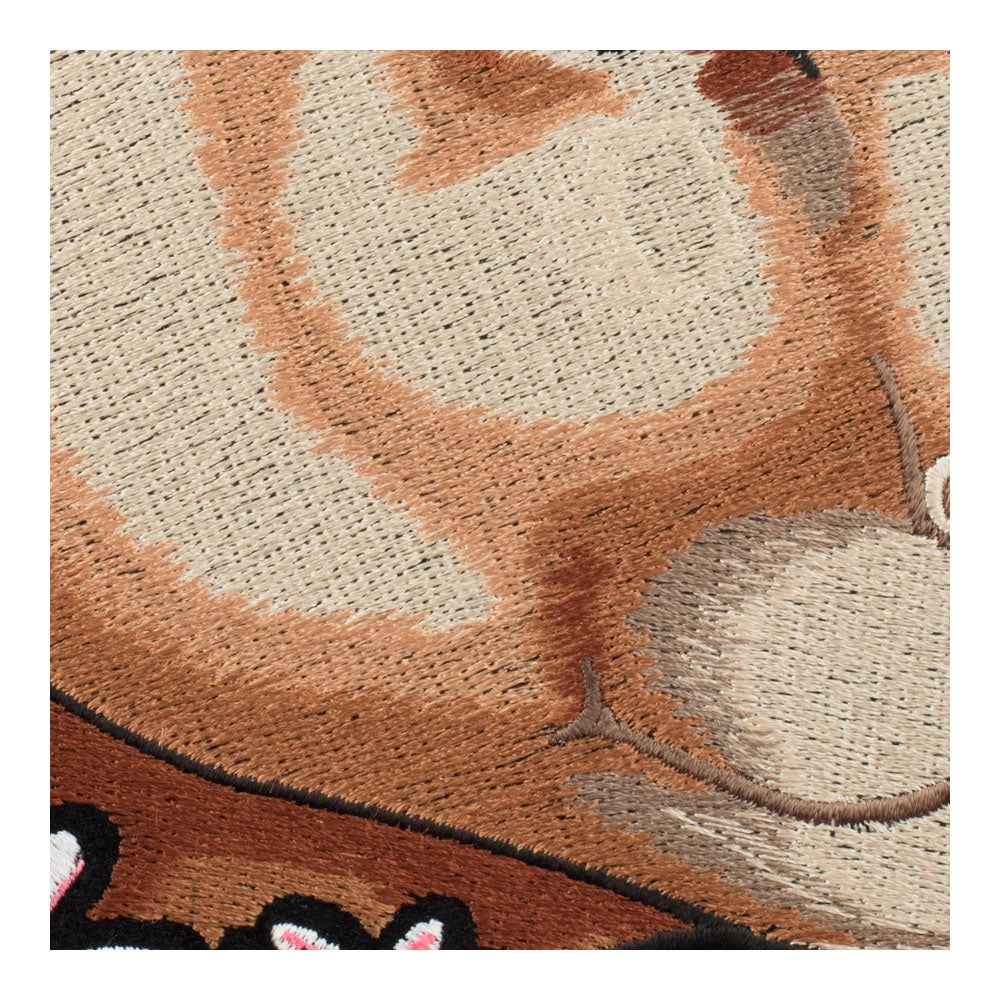 Flowered Purring Mountain Lion Patch, Large Size — detail view 1