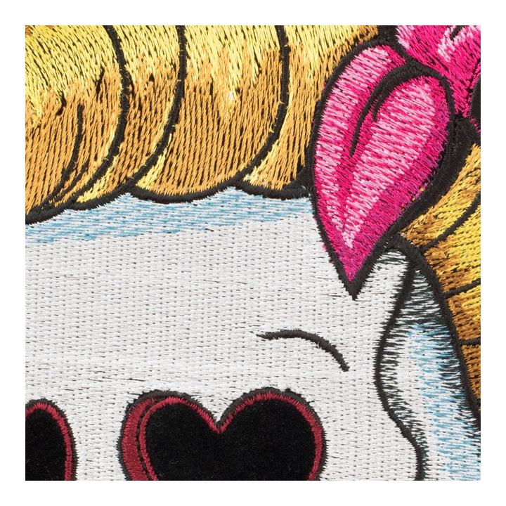 Loving Eyes Pin Up Girl Skull Patch, Large Size — detail view 2