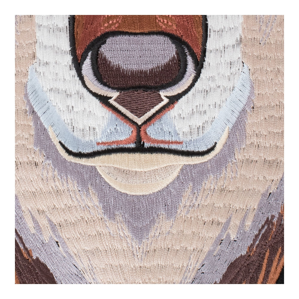 Brown Eastern Timber Wolf Patch, X-Large Size — detail view 1