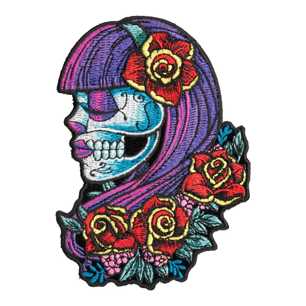 Day Of The Dead Violeta Candy Skull Patch, Small Size — product image