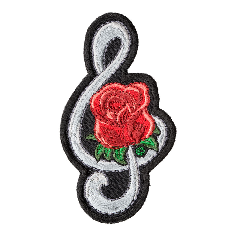 Roses Are Red Treble Clef Patch, Music Theme Patches — product image