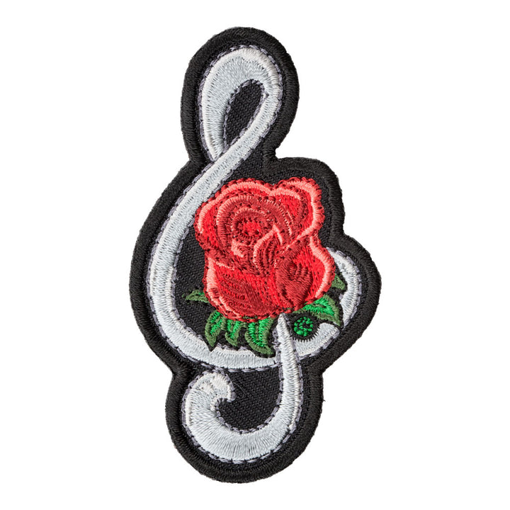 Roses Are Red Treble Clef Patch, Music Theme Patches — product image