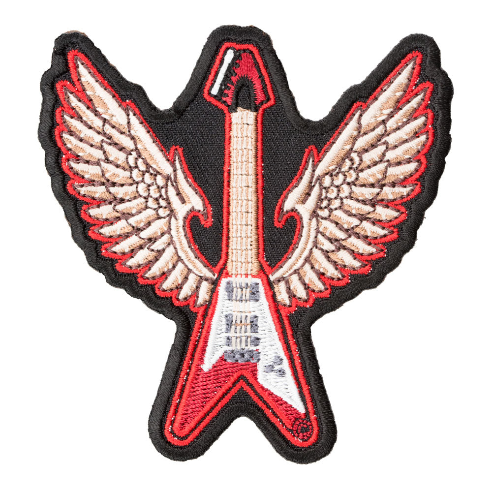 Red Flying V Bass Guitar Patch, Musical Instruments Patches — product image