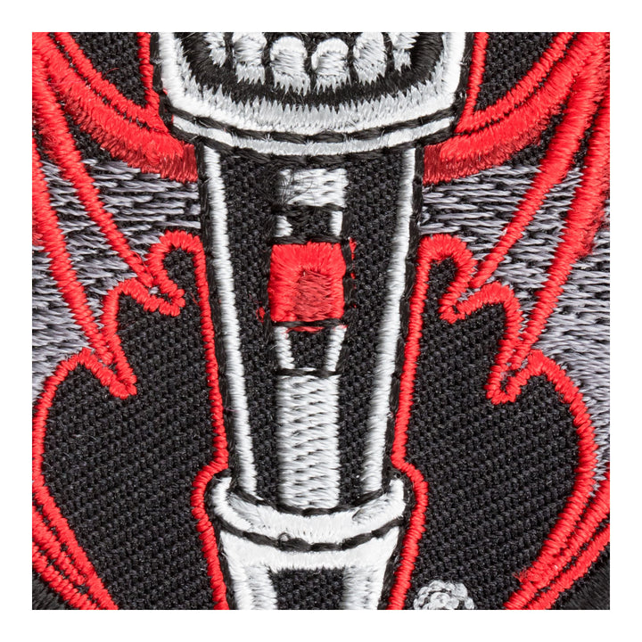 Count Mic-cula Skull &amp; Bat Wings Patch, Microphone Patches — detail view 2