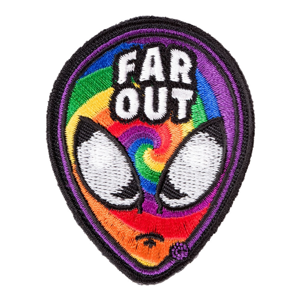Far Out Trippy Hippie Alien Patch, Fun Alien Patches — product image