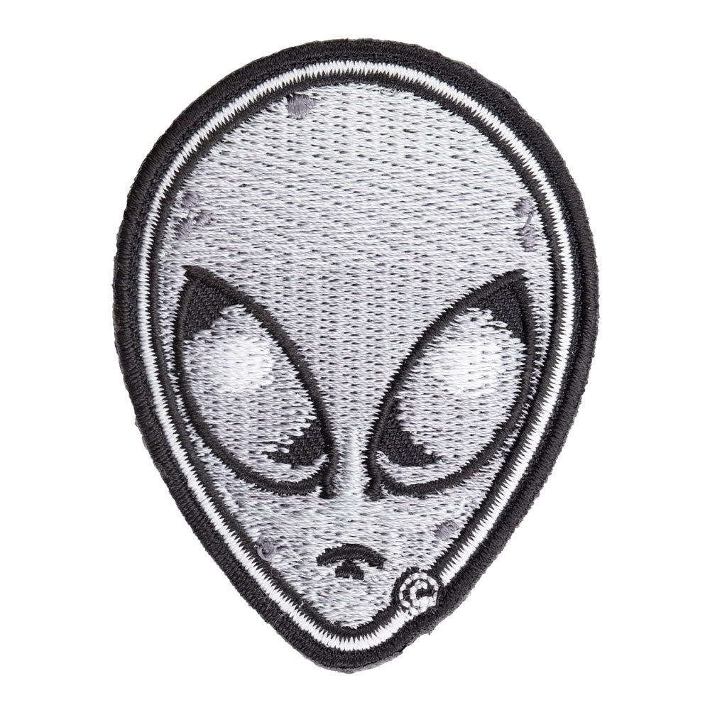 Gray Extraterrestrial Alien Face Patch, Sci-Fi Patches — product image