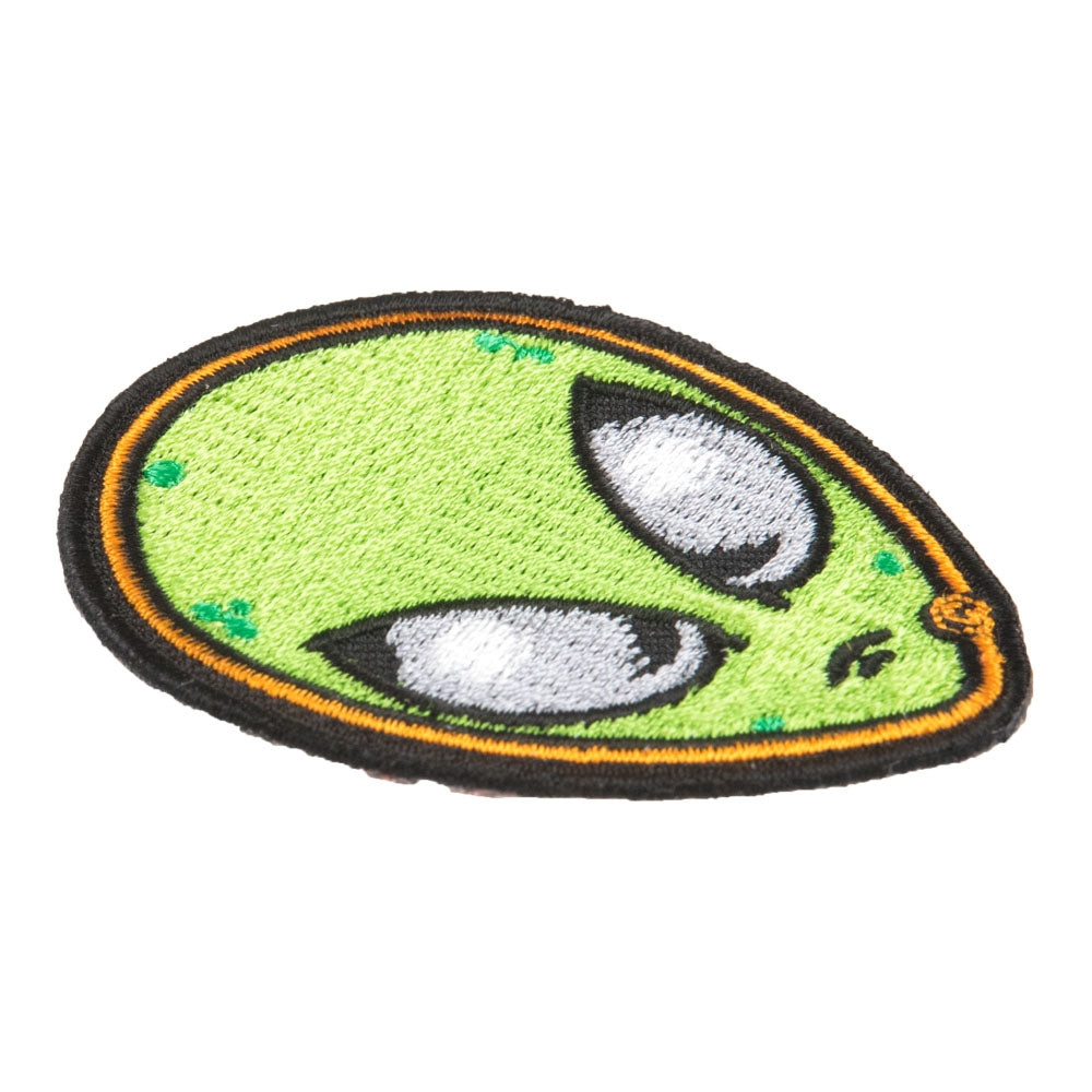 Green Extraterrestrial Alien Face Patch, Sci-Fi Patches — detail view 1