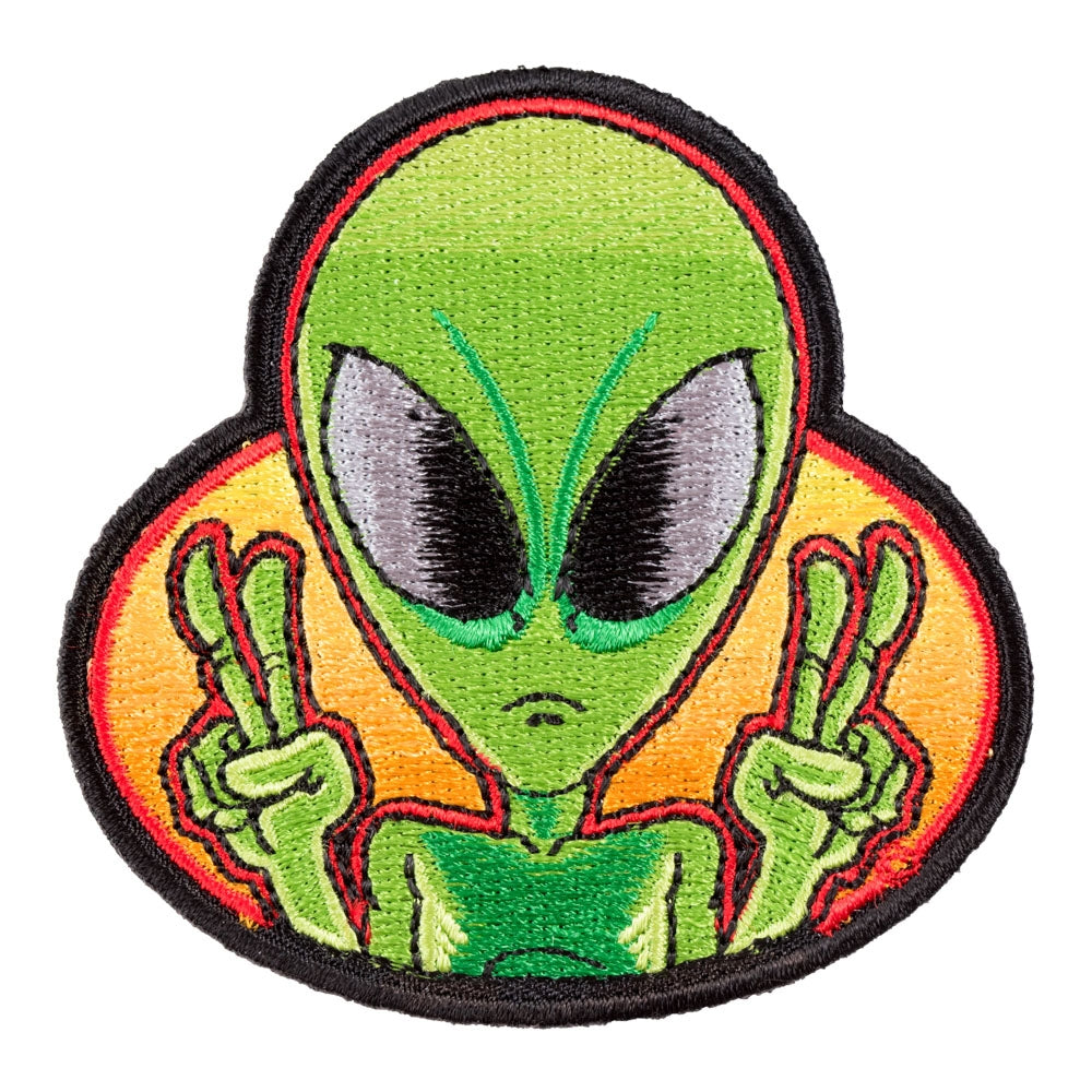 We Come In Peace Green Alien Patch, Sci-Fi Alien Patches — product image