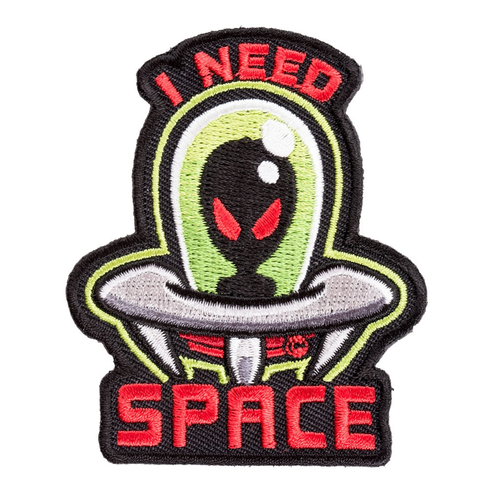I Need Space Flying Saucer Alien Patch, Sci-Fi Patches — product image