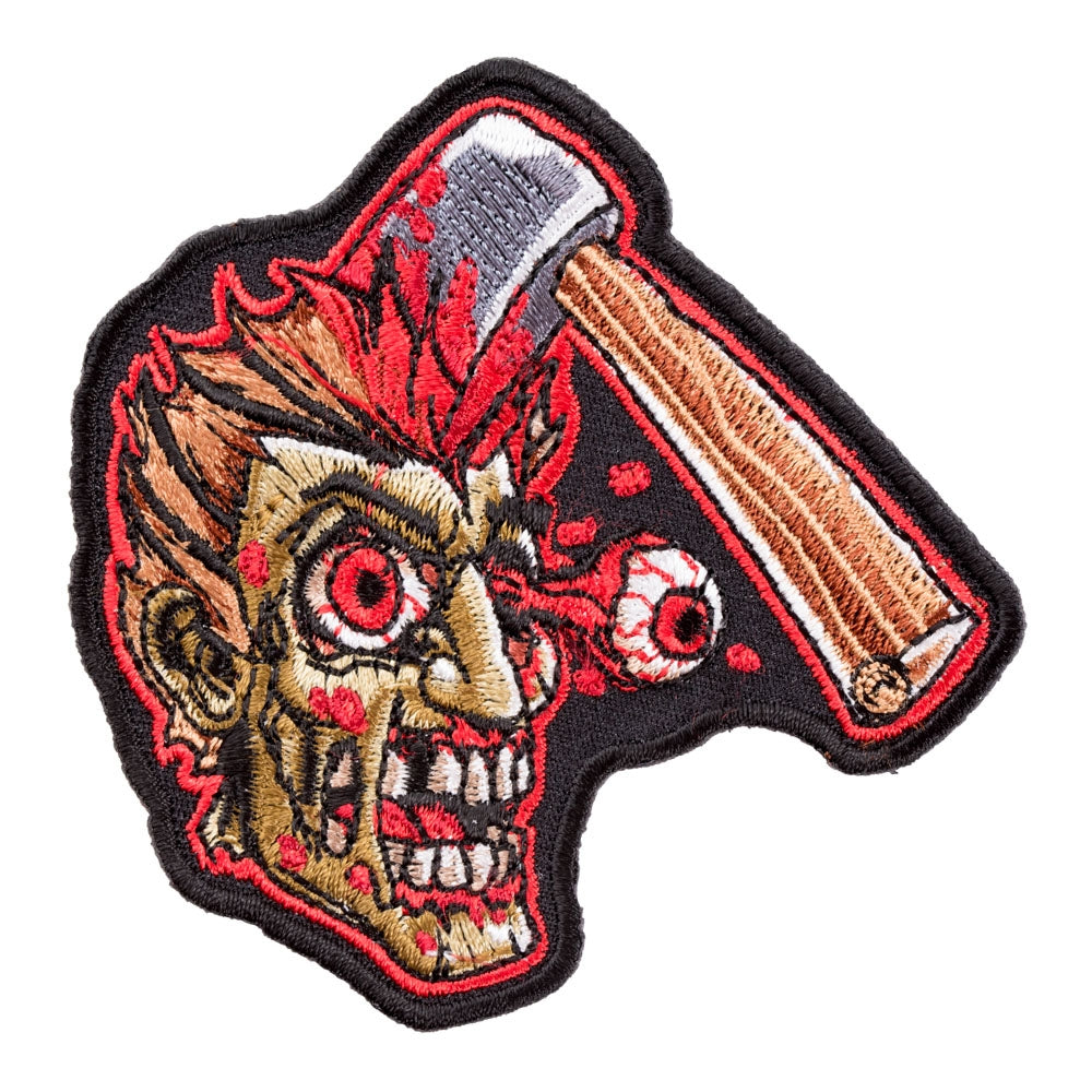 Zombie Skull Crusher Bloody Axe Patch, Zombie Patches — product image