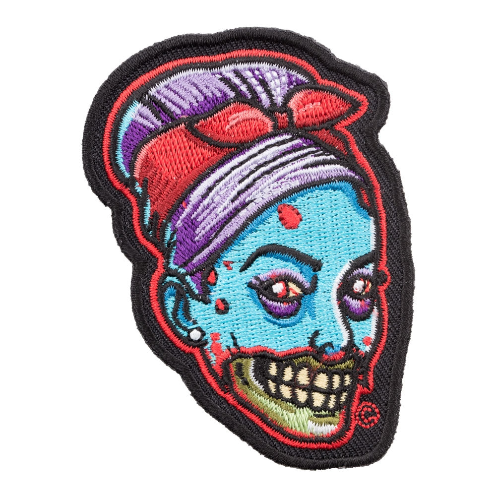 Blue In The Face She-Zombie Patch, Fun Zombie Patches — product image