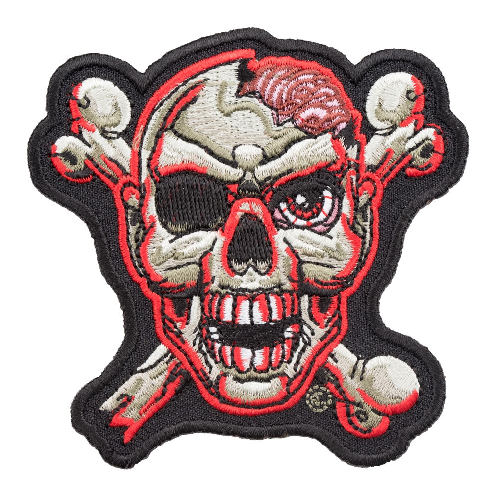 Zombie Skull &amp; Crossbones Patch, Fun Zombie Patches — product image