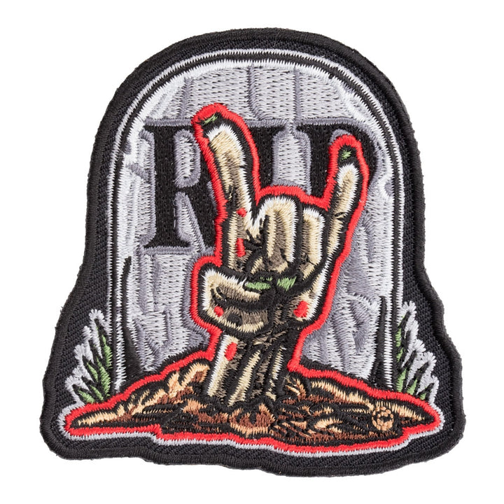 Rock N Roll RIP Zombie Hand Patch, Zombie Grave Patches — product image
