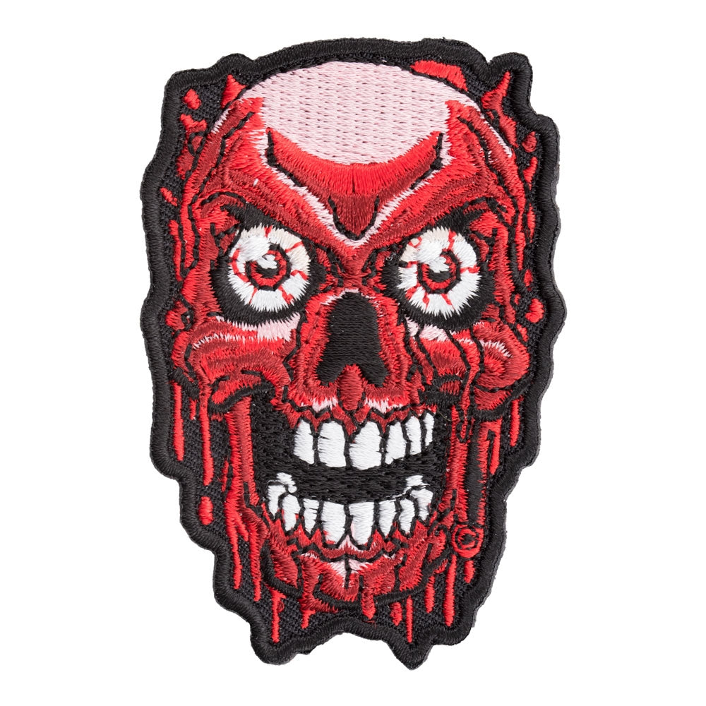 Skinned Bloody Zombie Skull Patch, Scary Zombie Patches — product image