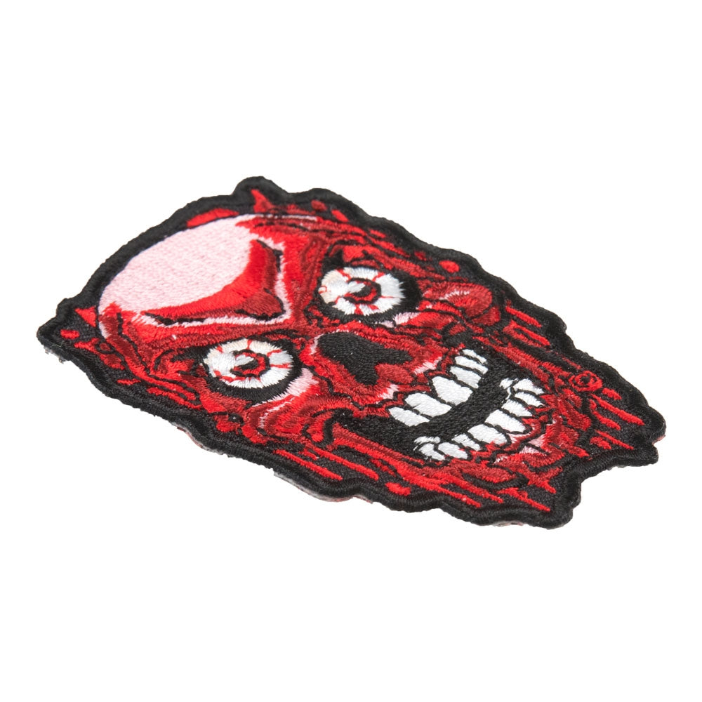 Skinned Bloody Zombie Skull Patch, Scary Zombie Patches — detail view 1