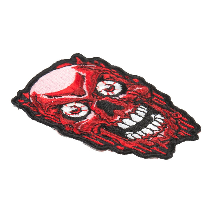 Skinned Bloody Zombie Skull Patch, Scary Zombie Patches — detail view 1