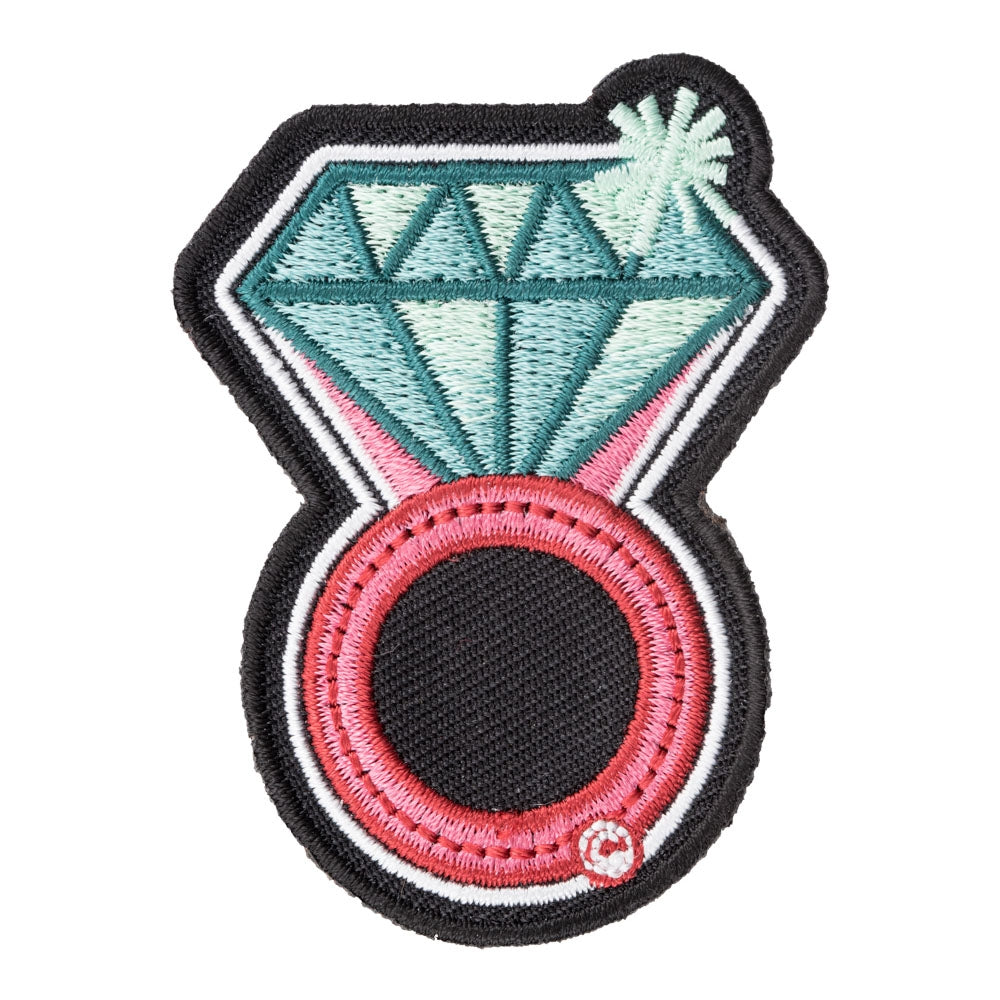 Sparkling Turquoise Diamond Ring Patch, Ladies Patches — product image