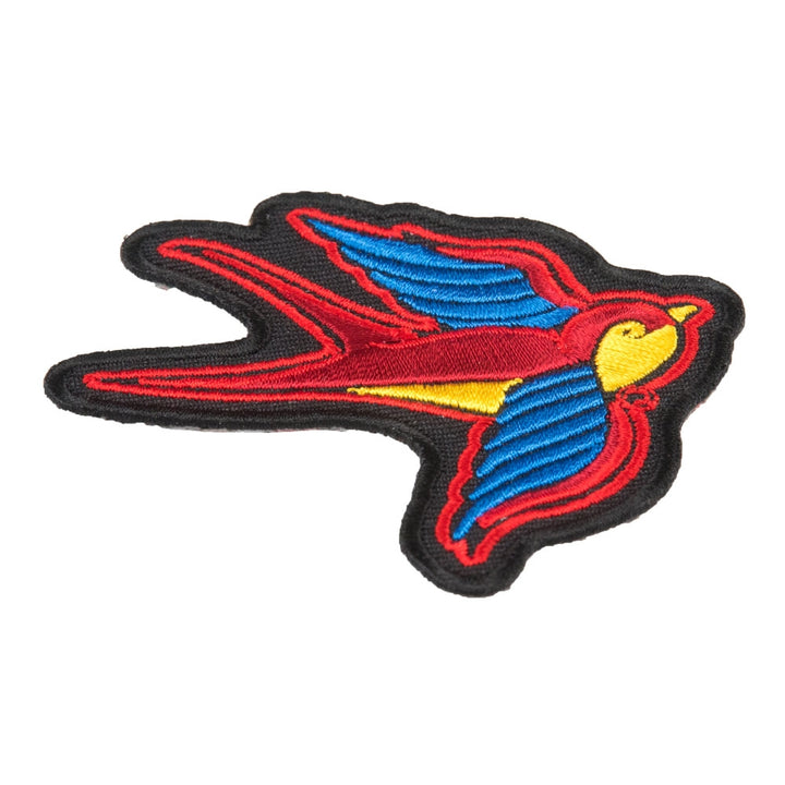 Red Sparrow Flying Right Tattoo Patch, Bird Patches — detail view 2