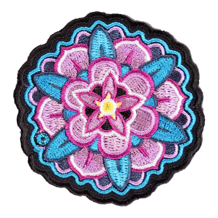 Pink And Blue Mandala Flower Patch, Ladies Flower Patches — product image