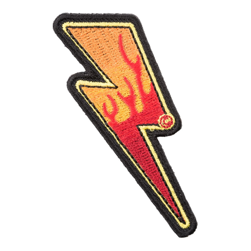 Flaming Lightning Bolt Left Patch, Lightning Patches — product image
