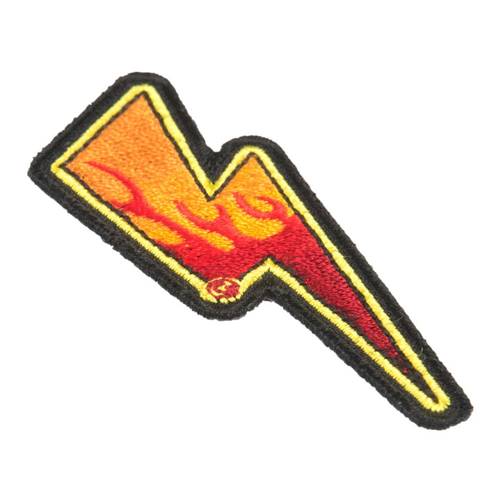 Flaming Lightning Bolt Right Patch, Lightning Patches — detail view 1