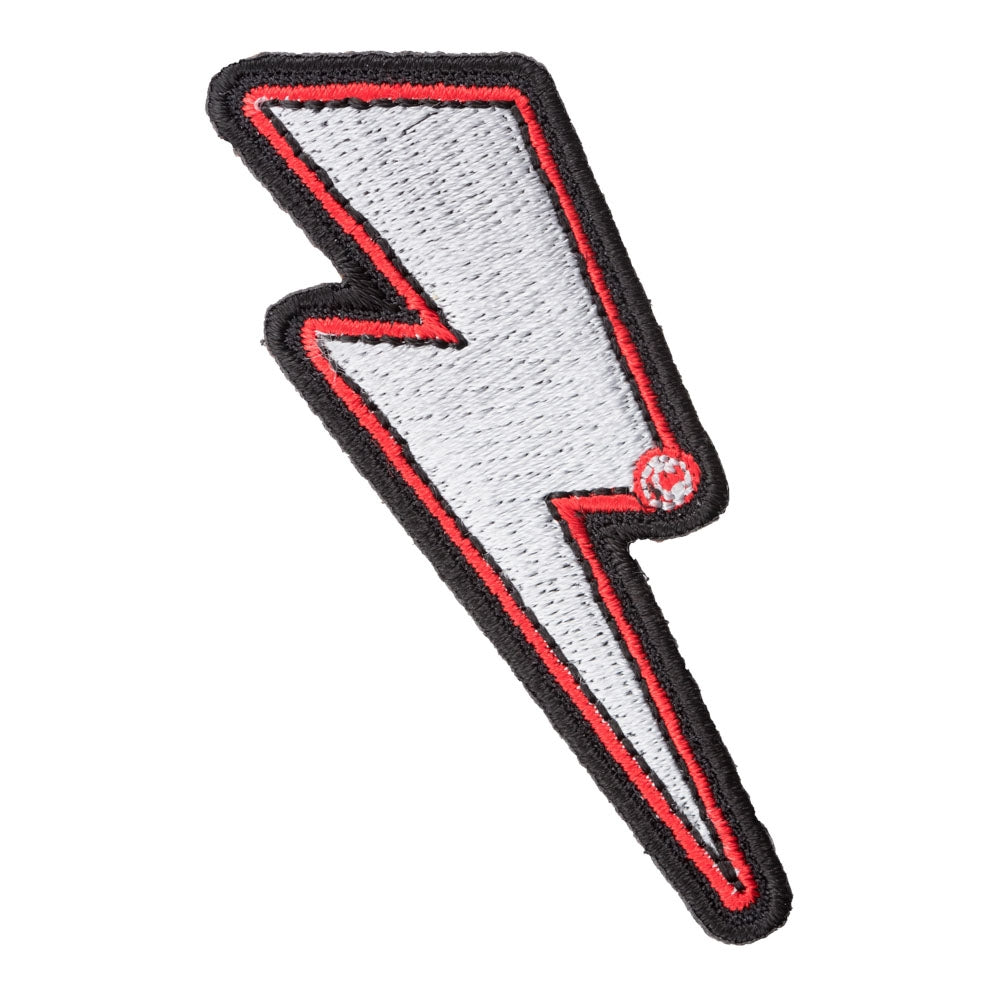 Silver Lightning Bolt Red Border Left Patch, Lightning Patches — product image