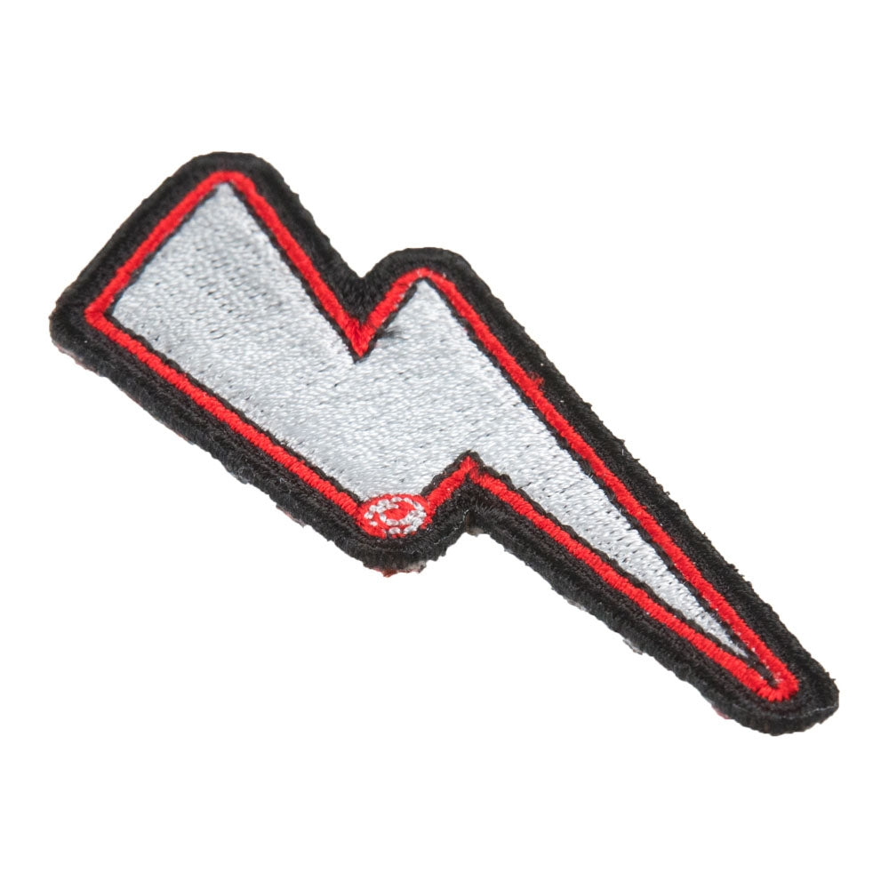 Silver Lightning Bolt Red Border Right Patch, Lightning Patches — detail view 1