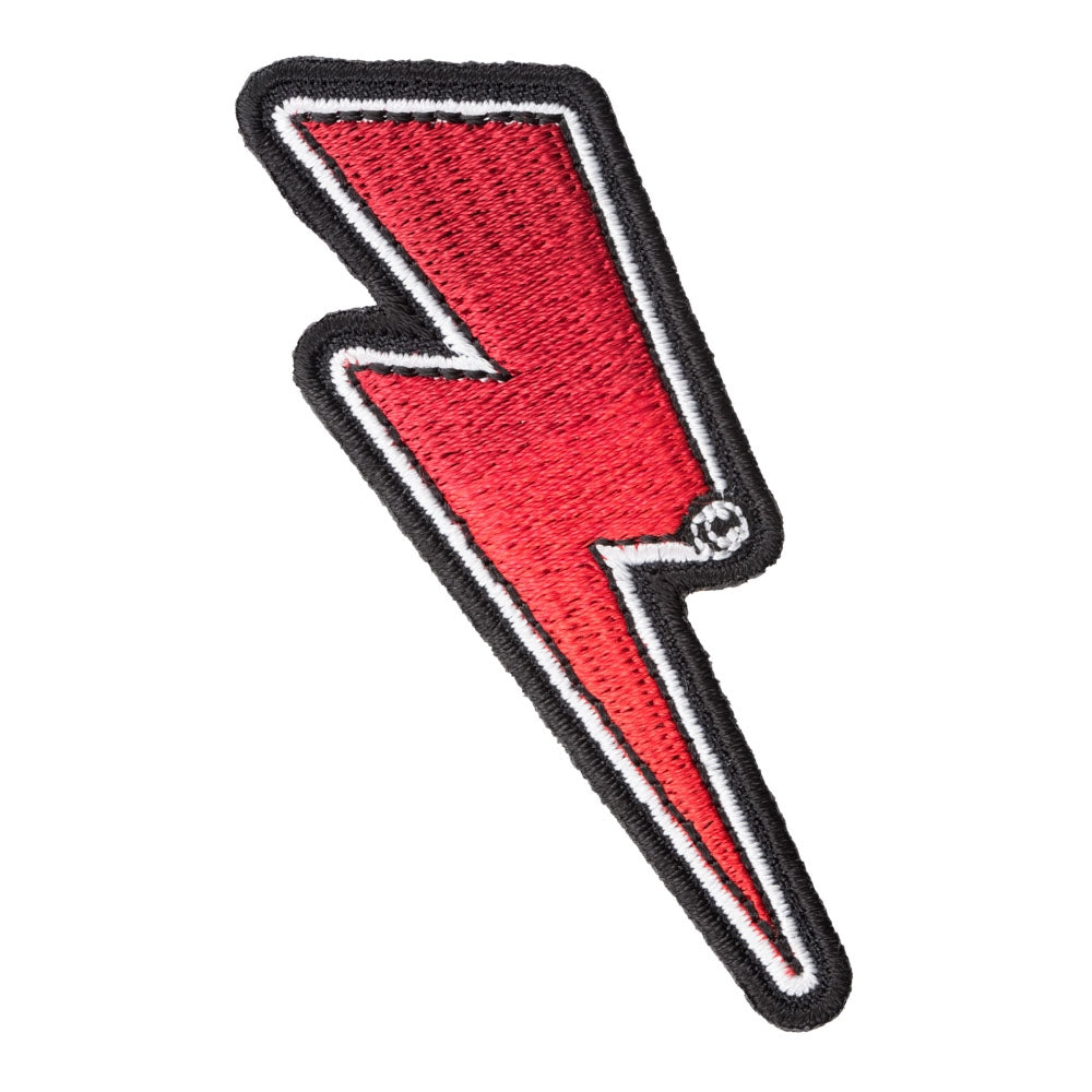 Red Lightning Bolt White Border Left Patch, Lightning Patches — product image