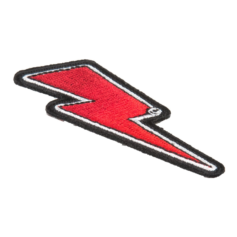 Red Lightning Bolt White Border Left Patch, Lightning Patches — detail view 1
