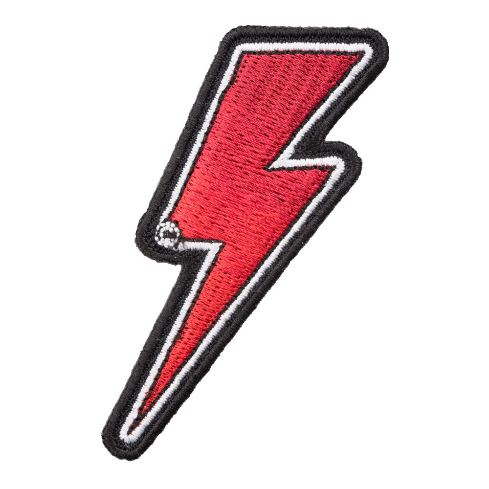 Red Lightning Bolt White Border Right Patch, Lightning Patches — product image