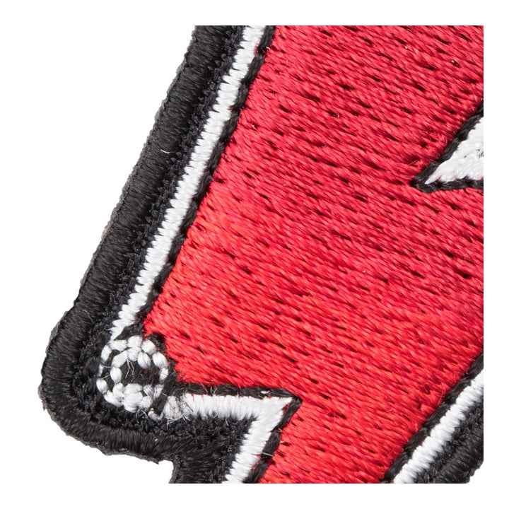 Red Lightning Bolt White Border Right Patch, Lightning Patches — detail view 2