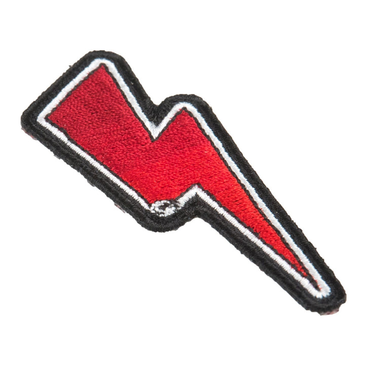 Red Lightning Bolt White Border Right Patch, Lightning Patches — detail view 1