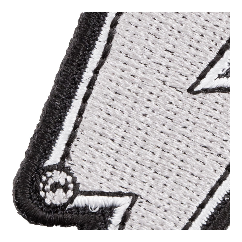 Silver Lightning Bolt White Border Right Patch, Lightning Patches — detail view 1