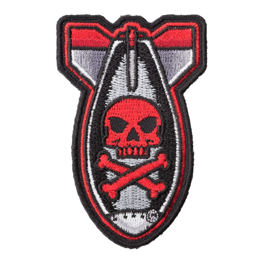 Missile Bomb Skull & Crossbones Patch, Warhead Bomb Patches — product image