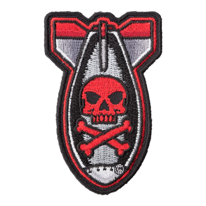 Missile Bomb Skull &amp; Crossbones Patch, Warhead Bomb Patches — product image