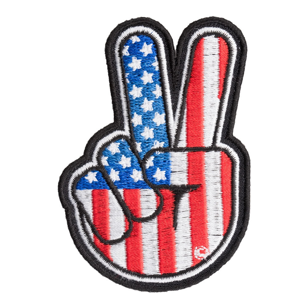 American Peace Sign Patch, Patriotic US Flag Patches — product image