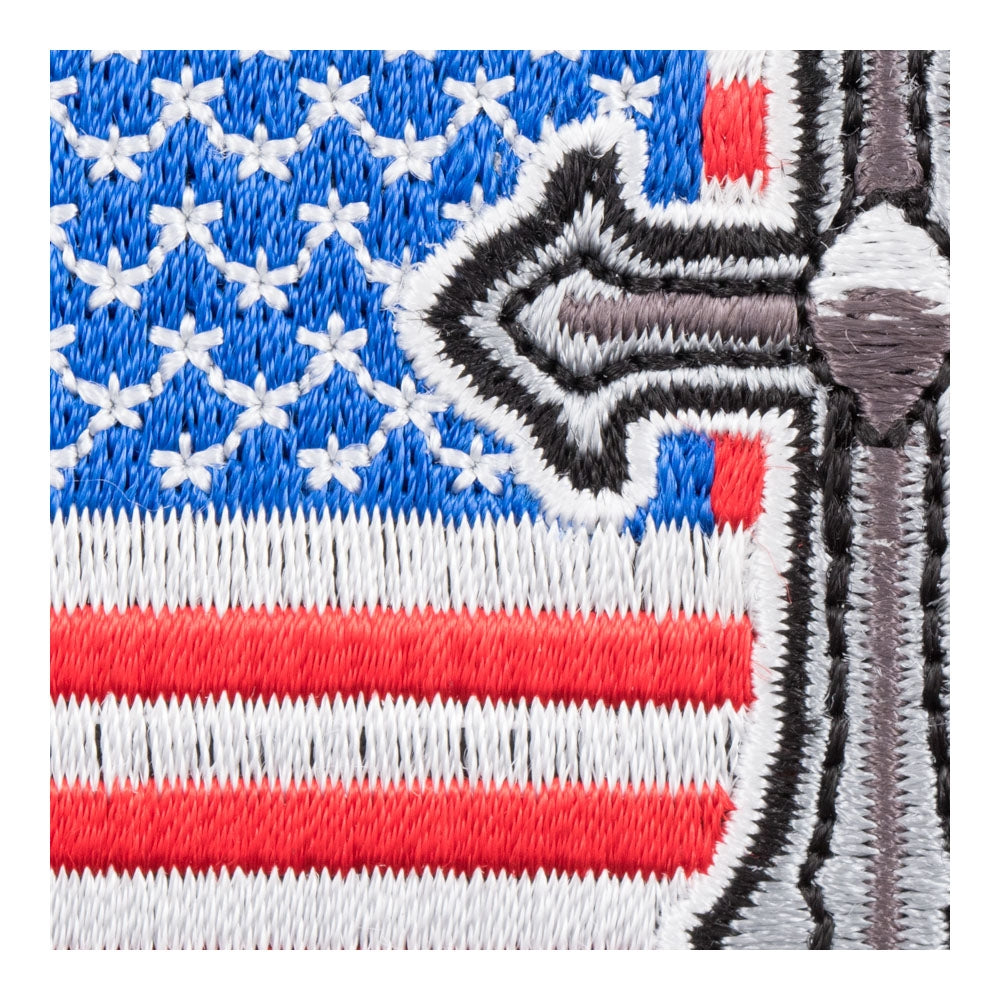 Silver Cross American Flag Patch, Patriotic US Flag Patches — detail view 1