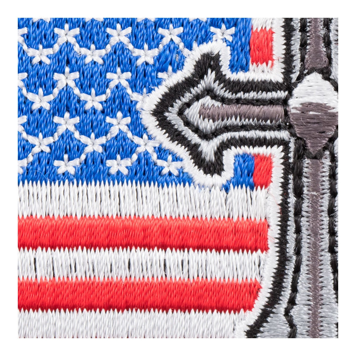 Silver Cross American Flag Patch, Patriotic US Flag Patches — detail view 1