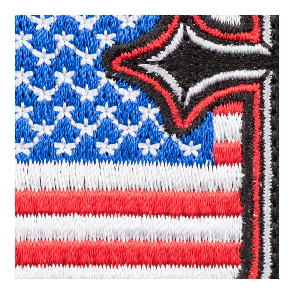 Black Cross American Flag Patch, Patriotic US Flag Patches — detail view 2