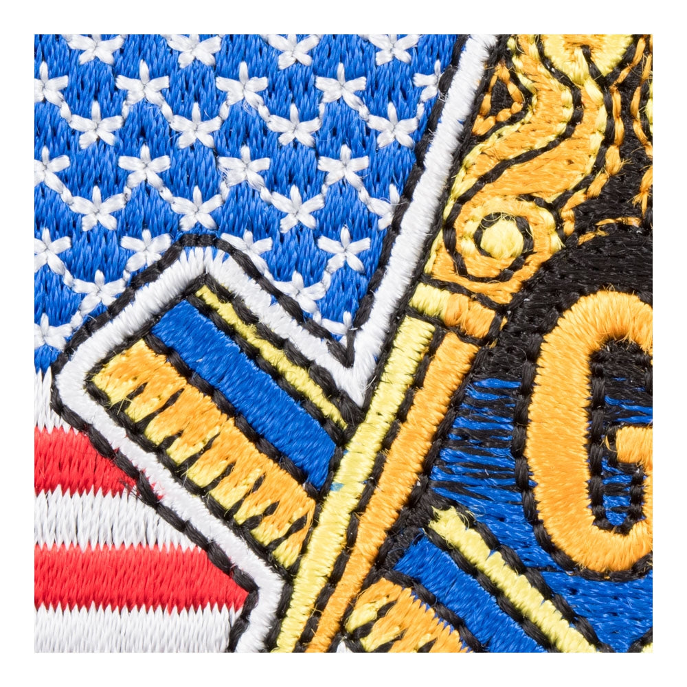 Masonic Emblem American Flag Patch, Patriotic US Flag Patches — detail view 2