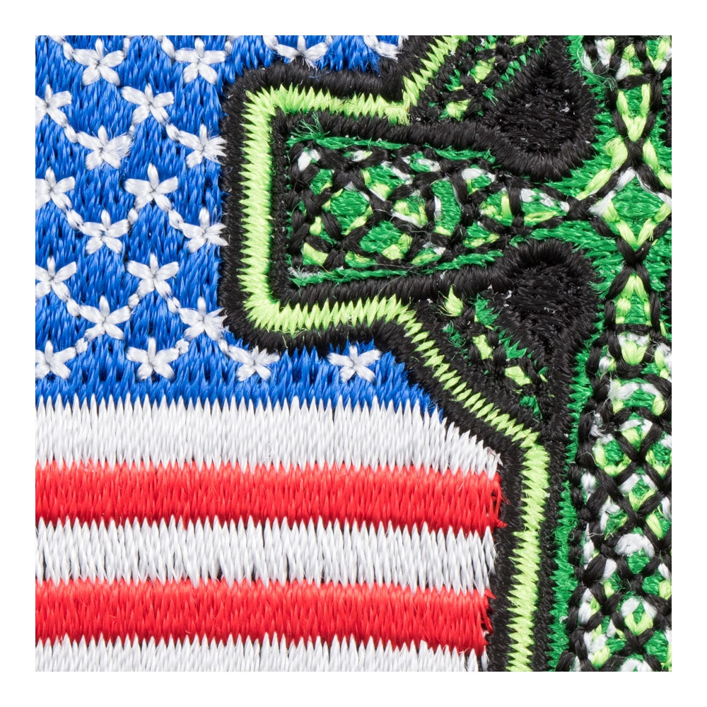 Celtic Cross American Flag Patch, Patriotic US Flag Patches — detail view 2