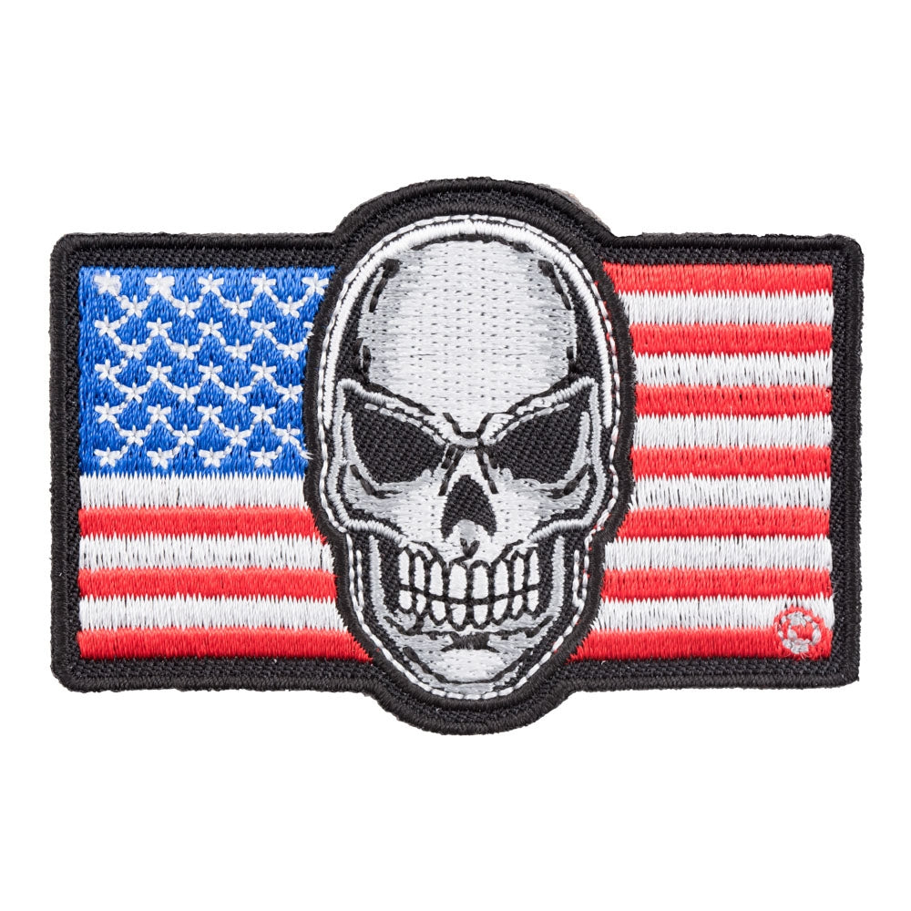 American Flag Skull Patch, Patriotic US Flag Patches — product image
