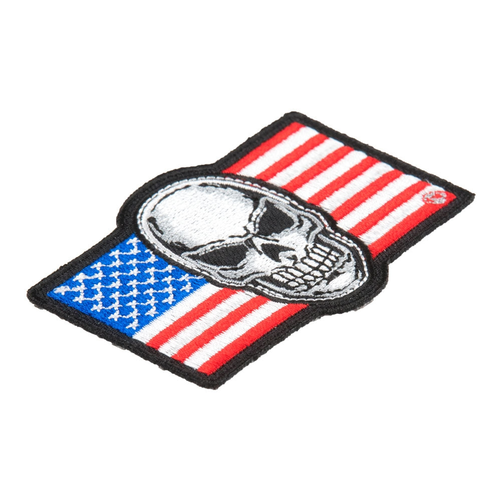 American Flag Skull Patch, Patriotic US Flag Patches — detail view 1