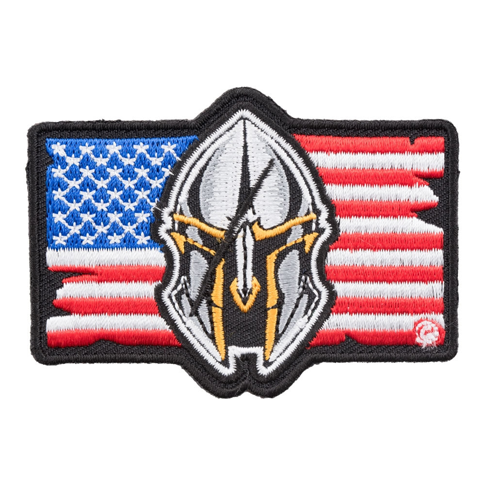 American Flag Spartan Helmet Patch, Malone Labe Patches — product image